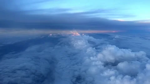Flying above Layer Of Clouds at dawn. Stock-Footage 205033924