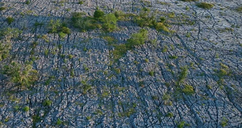 Flying above limestone pavement Stock Footage 205364103