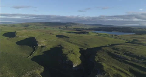 Flying above a limestone valley Stock Footage 142779810