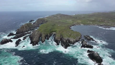 Flying above Malin Head in County Donegal - Ireland Stock Footage 136745681