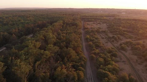Flying above Milk river with forests and fields in Ukraine, Melitopol, Sosnovka  動画素材 114248063