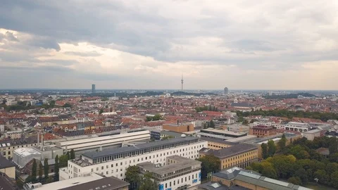 Flying above of Munich Stock Footage 94334217