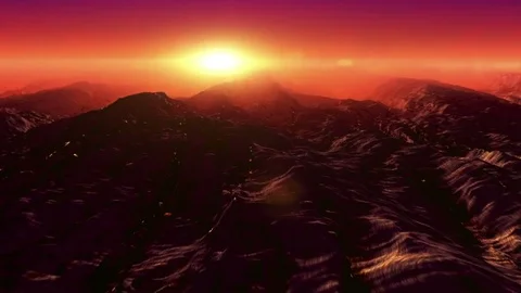 Flying above red planet Stock Footage 76005686