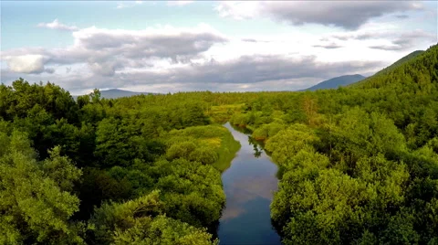 Flying above the river Stock Footage 65239668