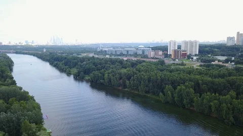 Flying above the river Stock Footage 92220524