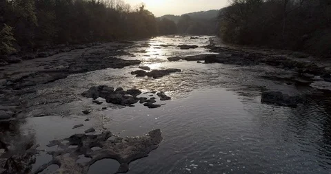 Flying above the river Stock Footage 108699284