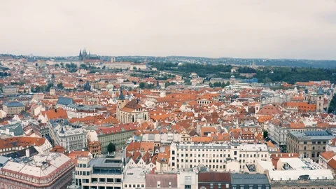 Flying above roofs of prague Stock Footage 108405086
