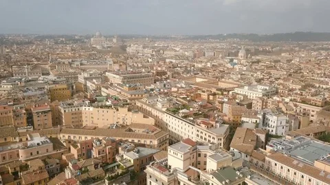 Flying above roofs of Rome Stock Footage 85313834