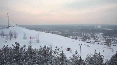 Flying above ski resort Stock Footage 59722575