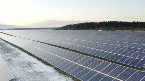 Flying Above Solar Panels Stock Footage 99460370
