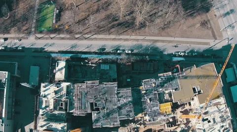 Flying Above Unfinished Building Stock Footage 48295012