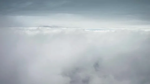 Flying above white clouds. View from the helicopter. Parallax video. Stock Footage 273482162