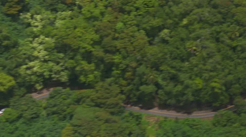 Flying Above a Winding Road Stock Footage 56244454