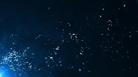 Flying abstract blue particles with light background. magic dust and glowing Stock Footage 255299175