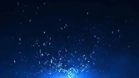 Flying abstract blue particles with light background. magic dust Stock Footage 260401105
