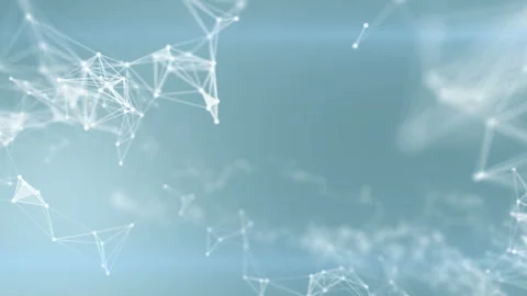 Flying abstract molecules in bright lit environment. Depth of field settings Video stock 113277647