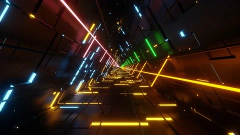 Flying in an abstract sci-fi VJ Loop tunnel. Stock Footage 159044482