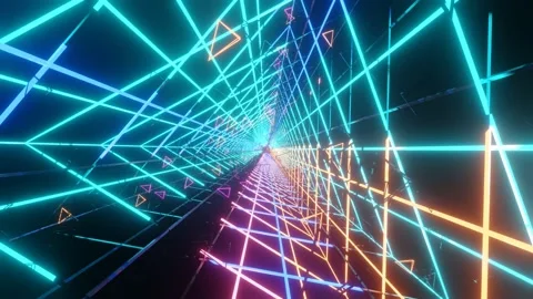Flying in an abstract sci-fi VJ Loop tunnel. Stock Footage 159186348