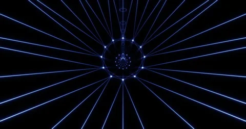 Flying in an abstract tunnel of intertwined dots and lines 2 Stock Footage 273781455