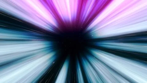 Flying in an abstract tunnel space-time continuum.Time 3d illustration for sc Stock Illustration