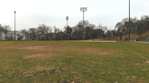 Flying Across Baseball Field Video stock 122904936