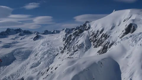 Flying Across Fox Glaciers Stock Footage
