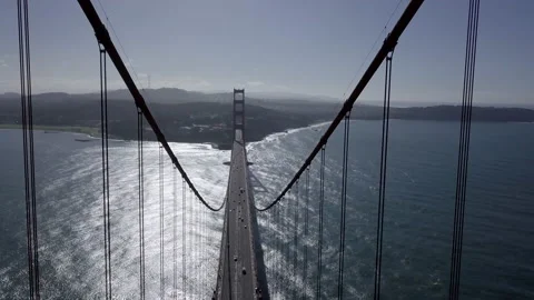 Flying across the Golden Gate Bridge in San Francisco Video stock 223369073