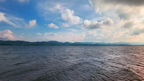 Flying Across the Open Water Stock Footage 340305286
