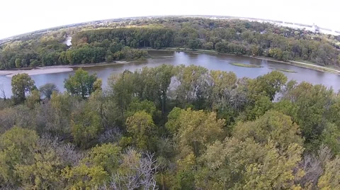 Flying across river Stock Footage 43739064