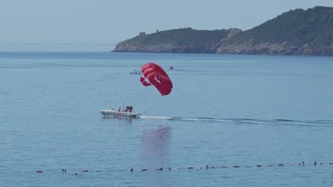Flying against the background of the blue sky, a steam plane In the city near Stock Footage 201676231