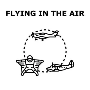Flying in the air activities vector illustration concept Stock Illustration
