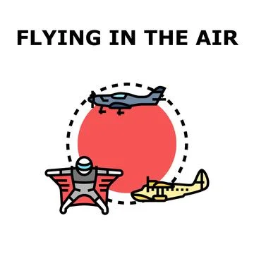 Flying in the air activities vector illustration concept Stock Illustration