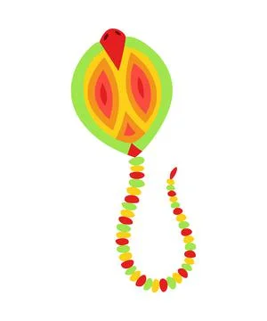 Flying air kite. Vector wind toy for active pastime and entertainment. Outdoor Stock Illustration