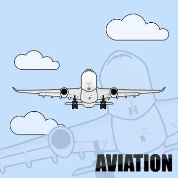 Flying air plane vector illustration Stock Illustration