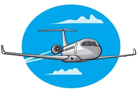 Flying air private jet Stock Illustration