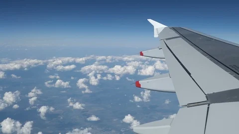 Flying in an aircraft towards greece. cloudscape. Video stock 90839660