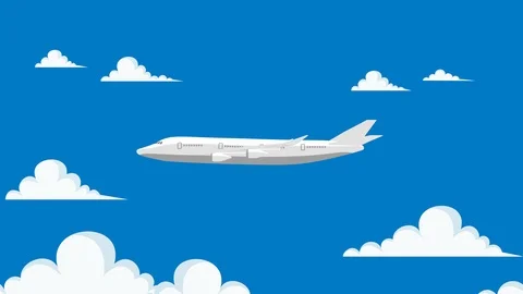 Flying airplane animation, side view, wiggle Stock Footage 120015804