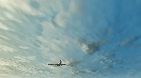 Flying airplane Stock Footage