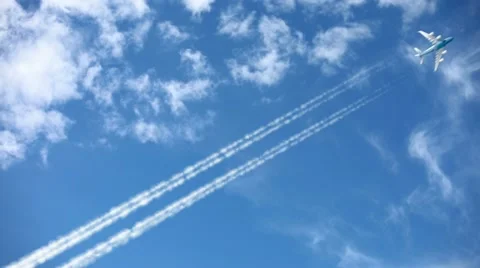 Flying airplane Stock Footage 11414215