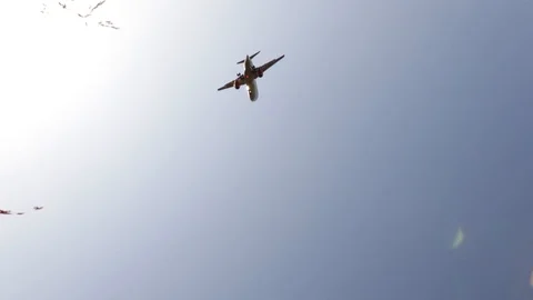 Flying airplane Stock Footage 115887926