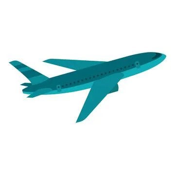 Flying airplane icon, flat style Stock Illustration