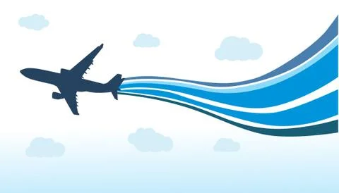 Flying airplane Stock Illustration
