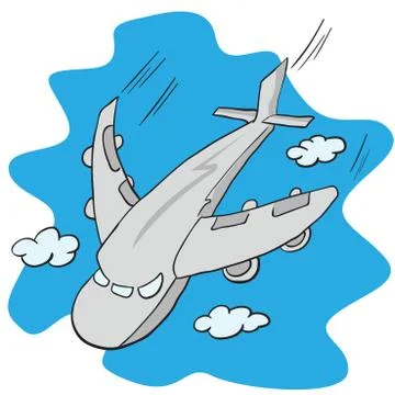 Flying airplane Stock Illustration