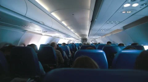 Flying airplane interior Vídeos de archivo 11269588