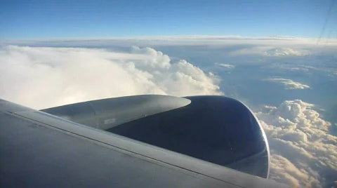 Flying Airplane Jet Engine Stock Footage