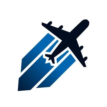 Flying airplane logo Stock Illustration
