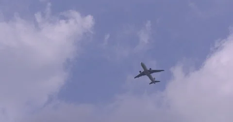 Flying airplane over the sky 库存影片 51557686
