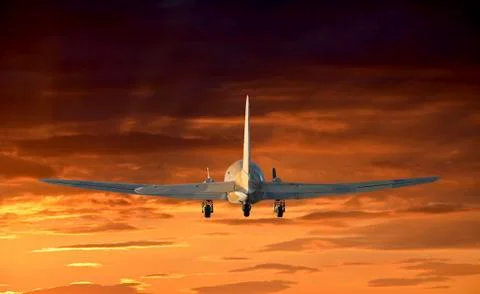 Flying airplane Foto stock