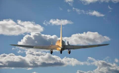 Flying airplane Stock Photos