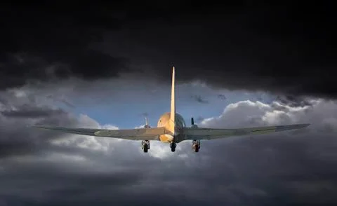 Flying airplane Stock Photos